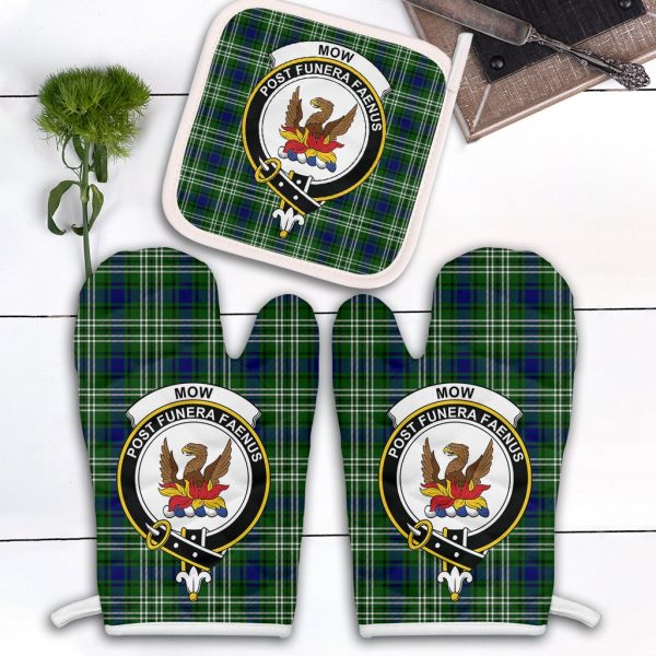 Mow Tartan Crest Oven Mitt And Pot Holder (2 Oven Mitts + 1 Pot Holder) For Sale