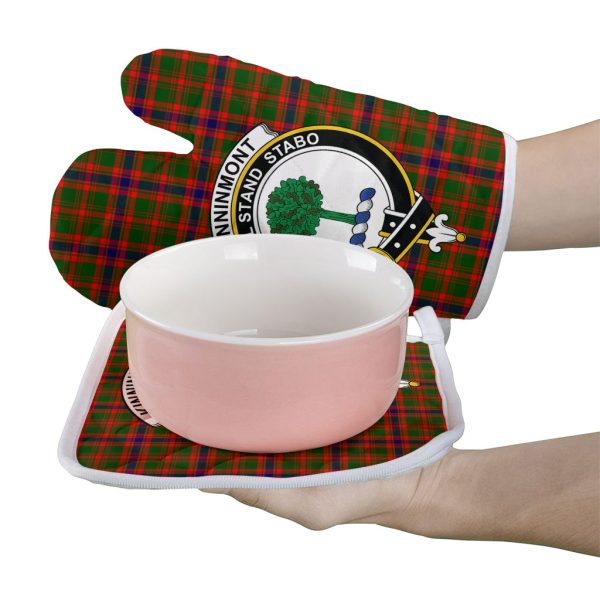 Kinninmont Tartan Crest Oven Mitt And Pot Holder (2 Oven Mitts + 1 Pot Holder) Fashion - Image 2