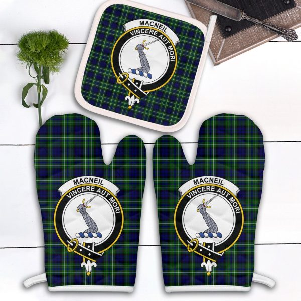 MacNeil Of Colonsay Modern Tartan Crest Oven Mitt And Pot Holder (2 Oven Mitts + 1 Pot Holder) Online Hot Sale