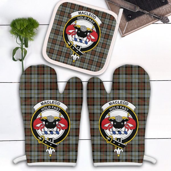 MacLeod Of Harris Weathered Tartan Crest Oven Mitt And Pot Holder (2 Oven Mitts + 1 Pot Holder) Fashion