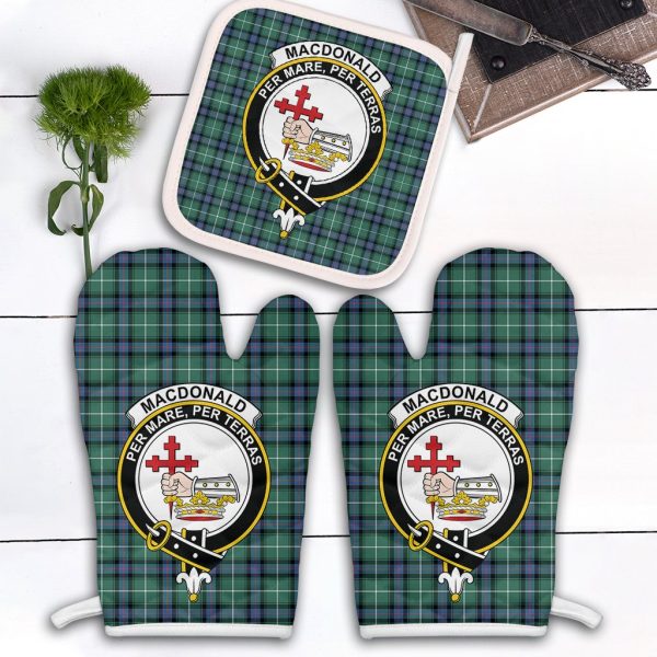 MacDonald Of The Isles Hunting Ancient Tartan Crest Oven Mitt And Pot Holder (2 Oven Mitts + 1 Pot Holder) For Discount