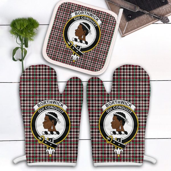 Borthwick Dress Ancient Tartan Crest Oven Mitt And Pot Holder (2 Oven Mitts + 1 Pot Holder) For Discount
