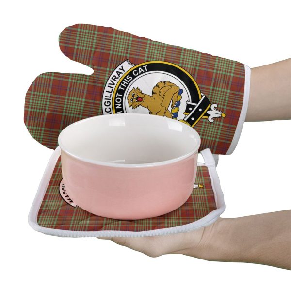 MacGillivray Hunting Ancient Tartan Crest Oven Mitt And Pot Holder (2 Oven Mitts + 1 Pot Holder) Online Sale - Image 2