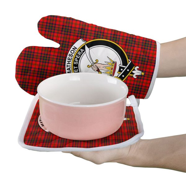 Matheson Modern Tartan Crest Oven Mitt And Pot Holder (2 Oven Mitts + 1 Pot Holder) For Discount - Image 2