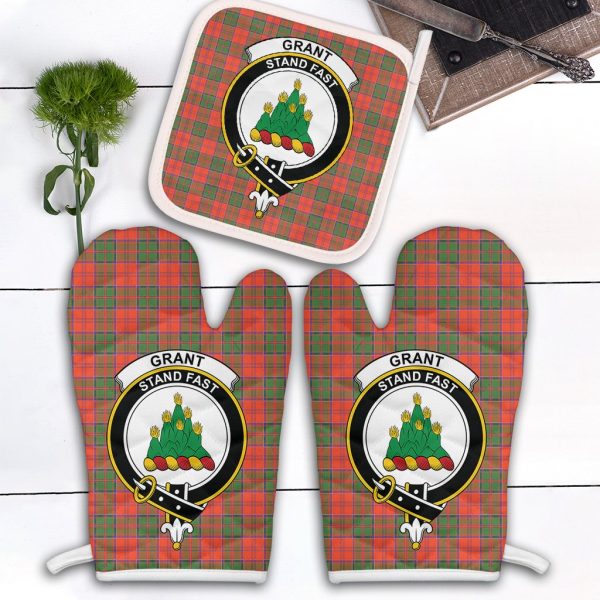 Grant Ancient Tartan Crest Oven Mitt And Pot Holder (2 Oven Mitts + 1 Pot Holder) Discount