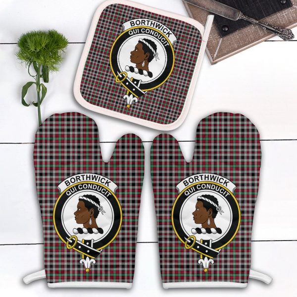 Borthwick Ancient Tartan Crest Oven Mitt And Pot Holder (2 Oven Mitts + 1 Pot Holder) Discount