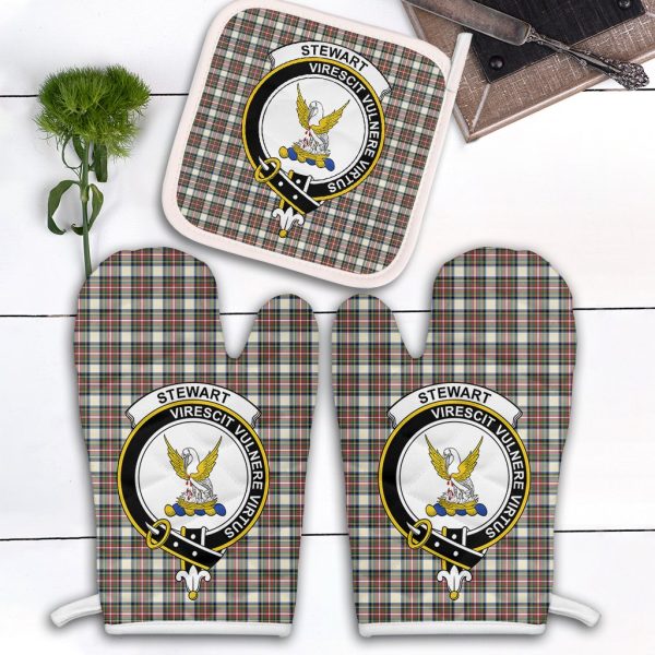 Stewart Dress Ancient Tartan Crest Oven Mitt And Pot Holder (2 Oven Mitts + 1 Pot Holder) Online