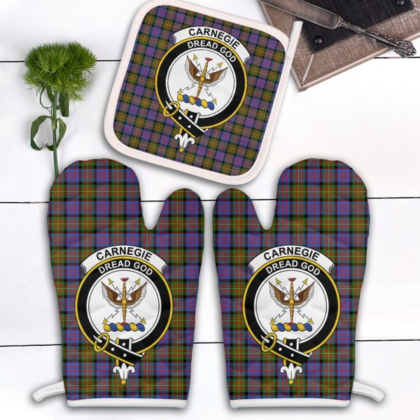 Carnegie Ancient Tartan Crest Oven Mitt And Pot Holder (2 Oven Mitts + 1 Pot Holder) Cheap