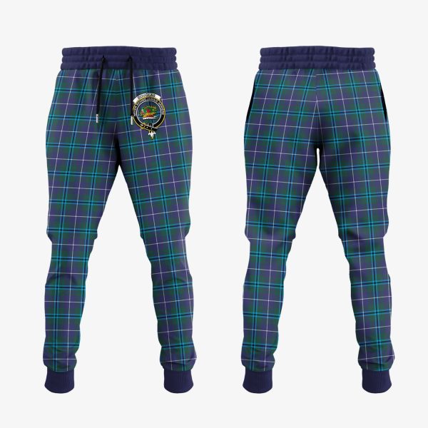 Douglas Modern Tartan Crest Jogger Sweatpants For Sale