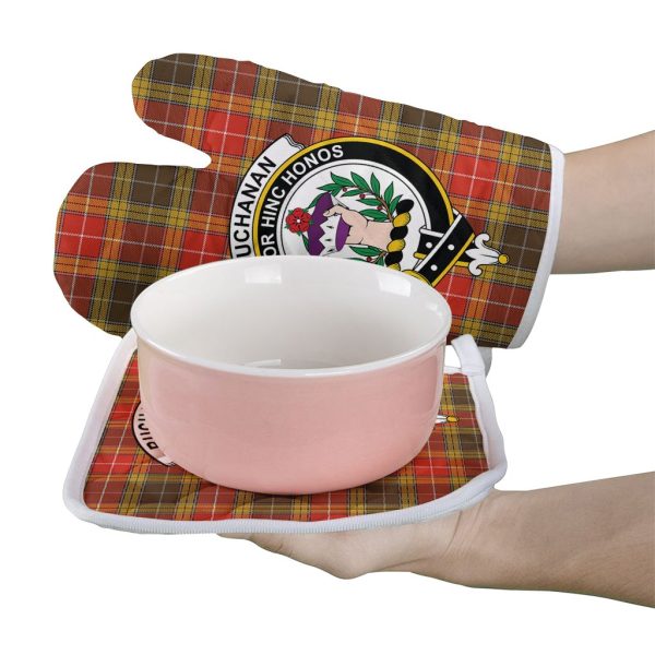 Buchanan Old Set Weathered Tartan Crest Oven Mitt And Pot Holder (2 Oven Mitts + 1 Pot Holder) For Cheap - Image 2