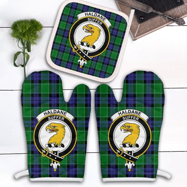 Haldane Tartan Crest Oven Mitt And Pot Holder (2 Oven Mitts + 1 Pot Holder) Discount