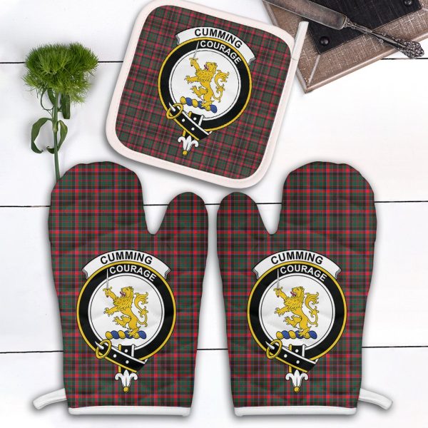 Cumming Hunting Modern Tartan Crest Oven Mitt And Pot Holder (2 Oven Mitts + 1 Pot Holder) Online Hot Sale