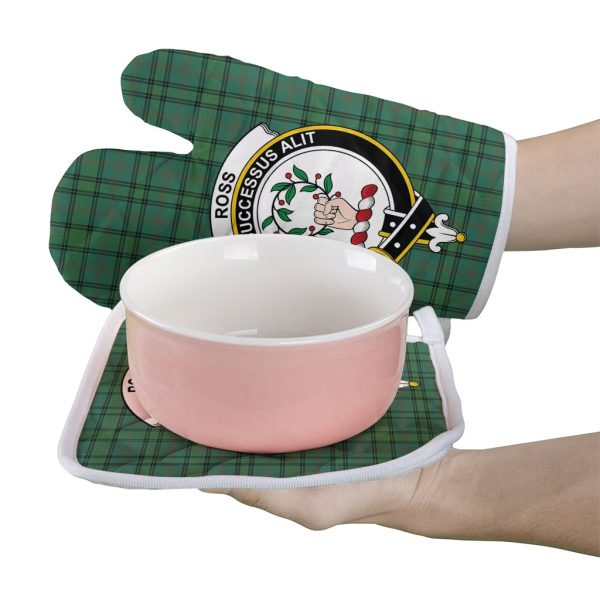 Ross Hunting Ancient Tartan Crest Oven Mitt And Pot Holder (2 Oven Mitts + 1 Pot Holder) Fashion - Image 2