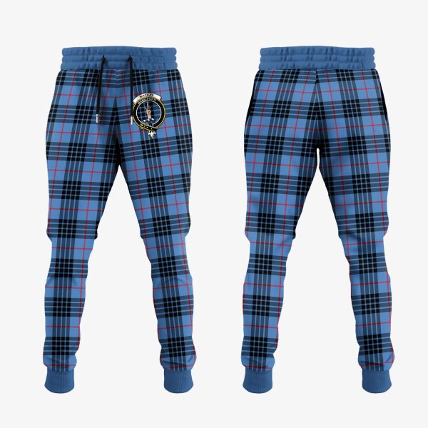 MacKay Blue Tartan Crest Jogger Sweatpants Fashion