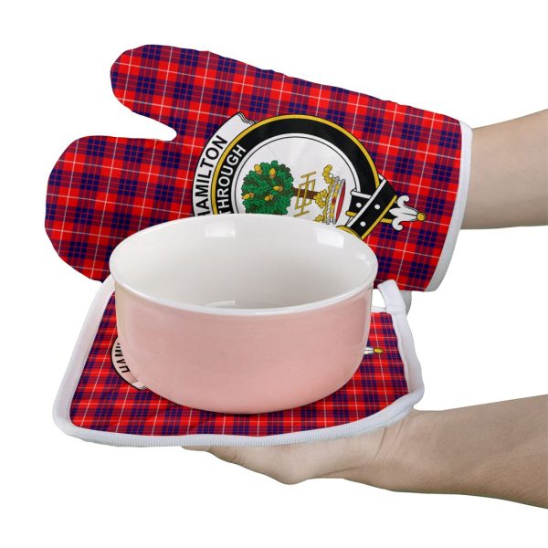 Hamilton Modern Tartan Crest Oven Mitt And Pot Holder (2 Oven Mitts + 1 Pot Holder) Discount - Image 2