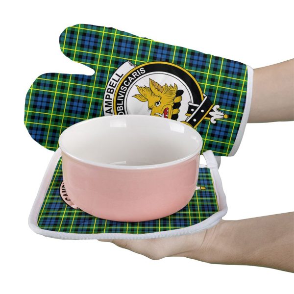 Campbell Of Breadalbane Ancient Tartan Crest Oven Mitt And Pot Holder (2 Oven Mitts + 1 Pot Holder) Online Hot Sale - Image 2