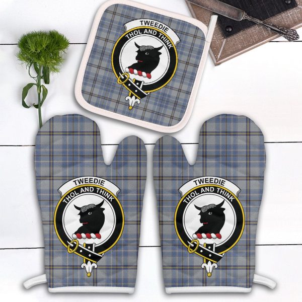 Tweedie Tartan Crest Oven Mitt And Pot Holder (2 Oven Mitts + 1 Pot Holder) For Cheap