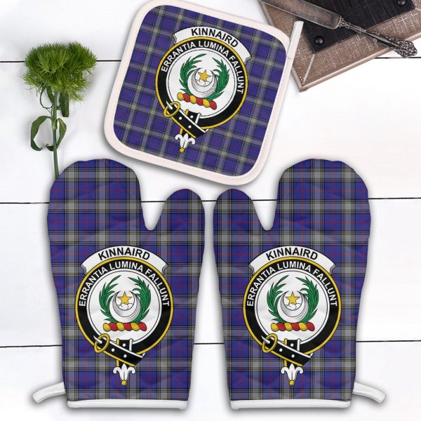 Kinnaird Tartan Crest Oven Mitt And Pot Holder (2 Oven Mitts + 1 Pot Holder) Cheap