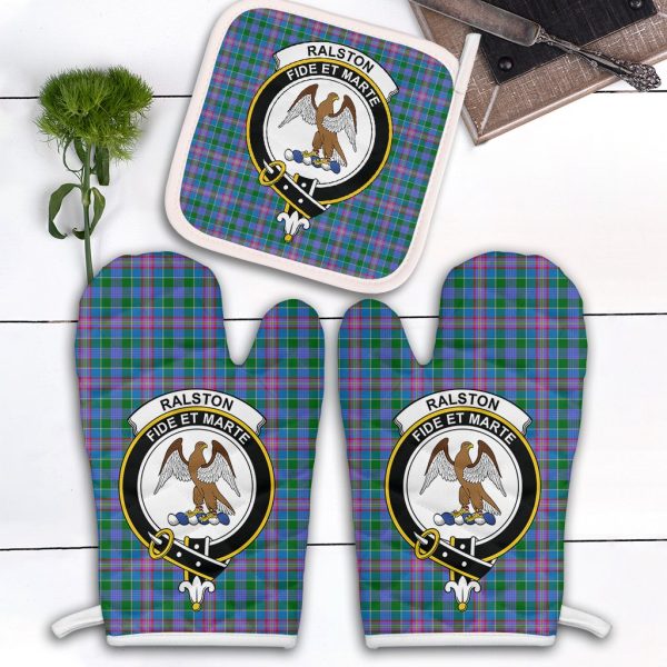 Ralston Tartan Crest Oven Mitt And Pot Holder (2 Oven Mitts + 1 Pot Holder) Discount