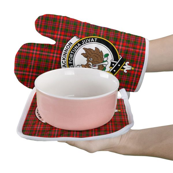 MacKinnon Modern Tartan Crest Oven Mitt And Pot Holder (2 Oven Mitts + 1 Pot Holder) For Sale - Image 2