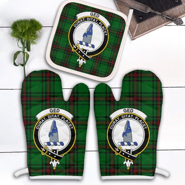 Ged Tartan Crest Oven Mitt And Pot Holder (2 Oven Mitts + 1 Pot Holder) For Cheap