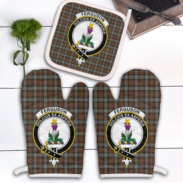 Ferguson Weathered Tartan Crest Oven Mitt And Pot Holder (2 Oven Mitts + 1 Pot Holder) on Sale