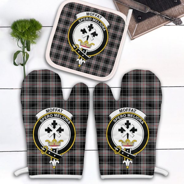 Moffat Modern Tartan Crest Oven Mitt And Pot Holder (2 Oven Mitts + 1 Pot Holder) Discount