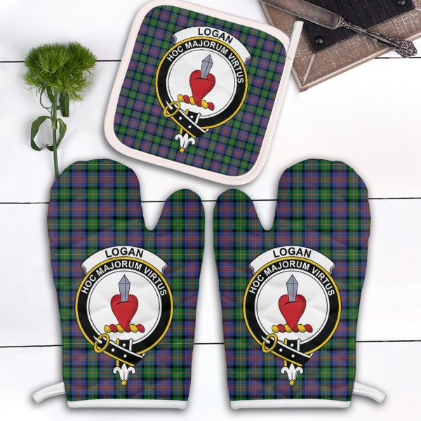 Logan Ancient Tartan Crest Oven Mitt And Pot Holder (2 Oven Mitts + 1 Pot Holder) on Sale