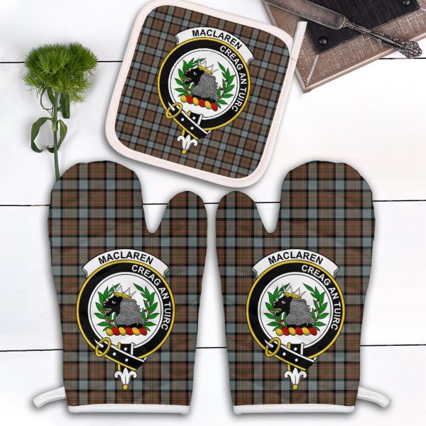 MacLaren Weathered Tartan Crest Oven Mitt And Pot Holder (2 Oven Mitts + 1 Pot Holder) on Sale