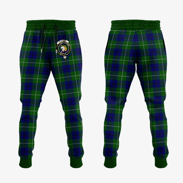 Oliphant Modern Tartan Crest Jogger Sweatpants For Sale