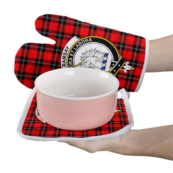 Ramsay Modern Tartan Crest Oven Mitt And Pot Holder (2 Oven Mitts + 1 Pot Holder) Fashion - Image 2