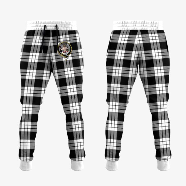 MacFarlane Black White Tartan Crest Jogger Sweatpants Online Sale