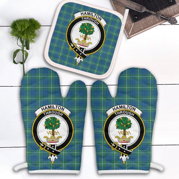 Hamilton Hunting Ancient Tartan Crest Oven Mitt And Pot Holder (2 Oven Mitts + 1 Pot Holder) Supply