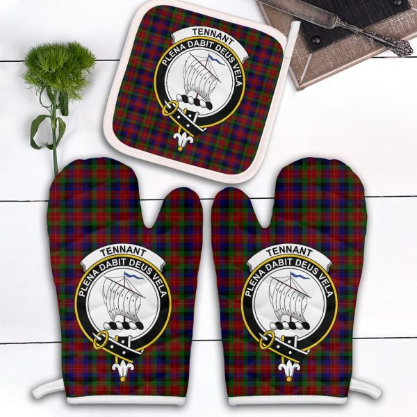 Tennant Tartan Crest Oven Mitt And Pot Holder (2 Oven Mitts + 1 Pot Holder) on Sale