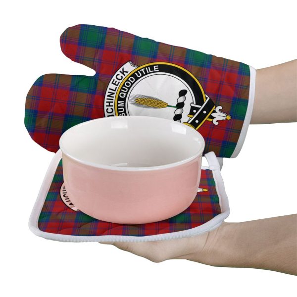 Auchinleck Tartan Crest Oven Mitt And Pot Holder (2 Oven Mitts + 1 Pot Holder) Discount - Image 2