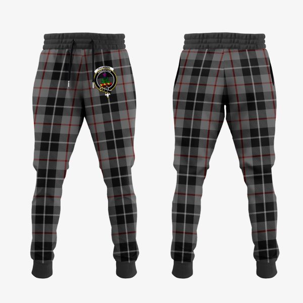 Thompson Grey Tartan Crest Jogger Sweatpants Online now
