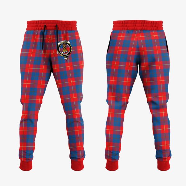 Galloway Red Tartan Crest Jogger Sweatpants Discount