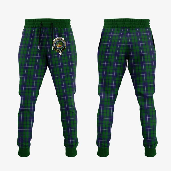 Douglas Green Tartan Crest Jogger Sweatpants Supply
