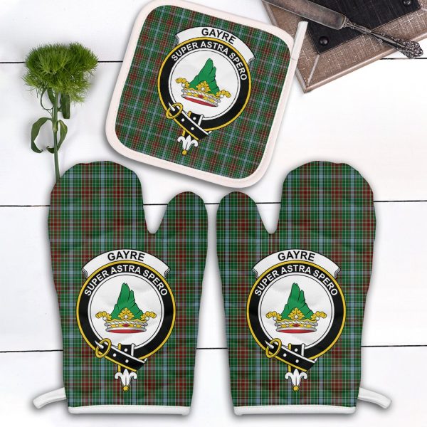 Gayre Tartan Crest Oven Mitt And Pot Holder (2 Oven Mitts + 1 Pot Holder) Online now