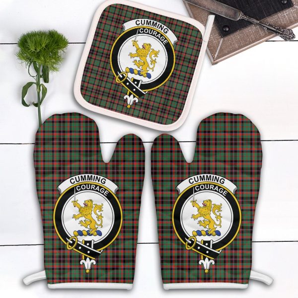 Cumming Hunting Ancient Tartan Crest Oven Mitt And Pot Holder (2 Oven Mitts + 1 Pot Holder) For Cheap