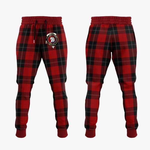 Ramsay Red Tartan Crest Jogger Sweatpants For Cheap