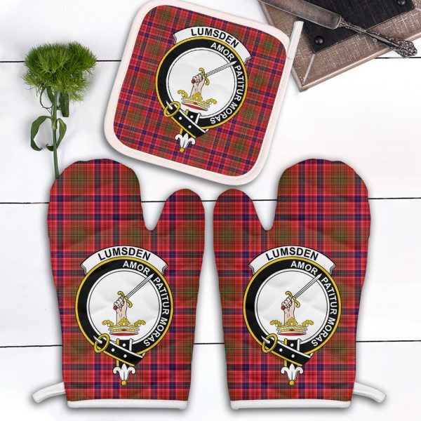 Lumsden Modern Tartan Crest Oven Mitt And Pot Holder (2 Oven Mitts + 1 Pot Holder) Fashion
