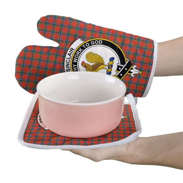 Sinclair Ancient Tartan Crest Oven Mitt And Pot Holder (2 Oven Mitts + 1 Pot Holder) Hot on Sale - Image 2