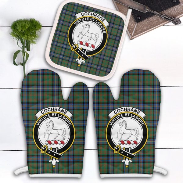 Cochrane Ancient Tartan Crest Oven Mitt And Pot Holder (2 Oven Mitts + 1 Pot Holder) Online Hot Sale