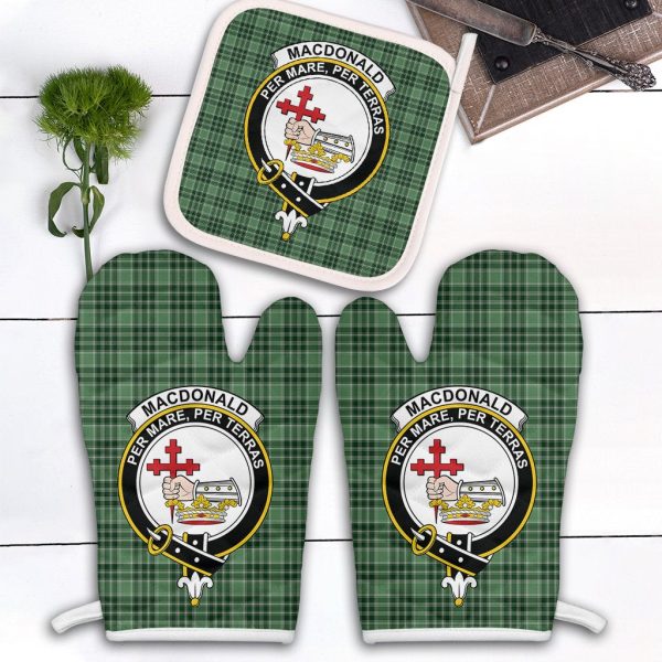 MacDonald Lord Of The Isles Hunting Tartan Crest Oven Mitt And Pot Holder (2 Oven Mitts + 1 Pot Holder) Cheap