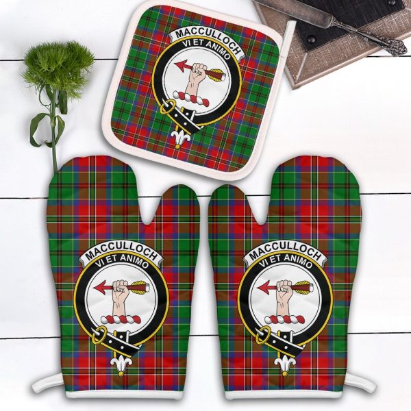 MacCulloch Tartan Crest Oven Mitt And Pot Holder (2 Oven Mitts + 1 Pot Holder) Supply