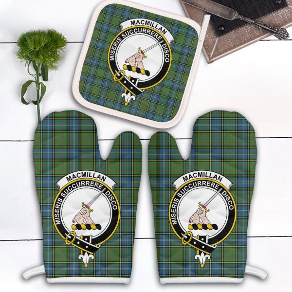 MacMillan Hunting Ancient Tartan Crest Oven Mitt And Pot Holder (2 Oven Mitts + 1 Pot Holder) Online