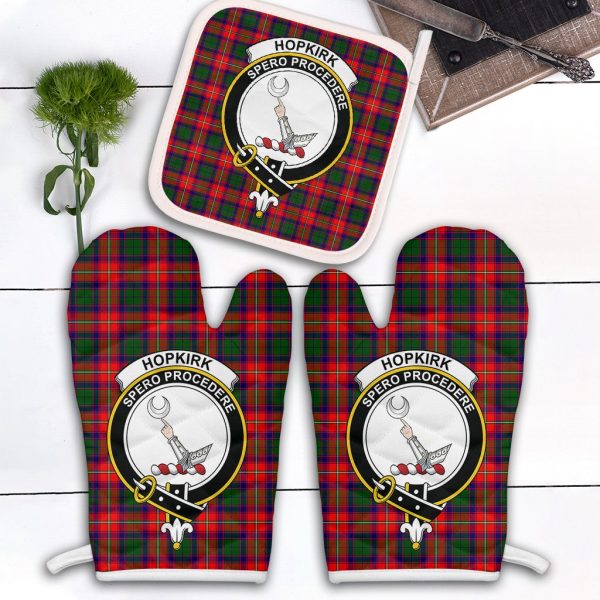 Hopkirk Tartan Crest Oven Mitt And Pot Holder (2 Oven Mitts + 1 Pot Holder) Online Sale