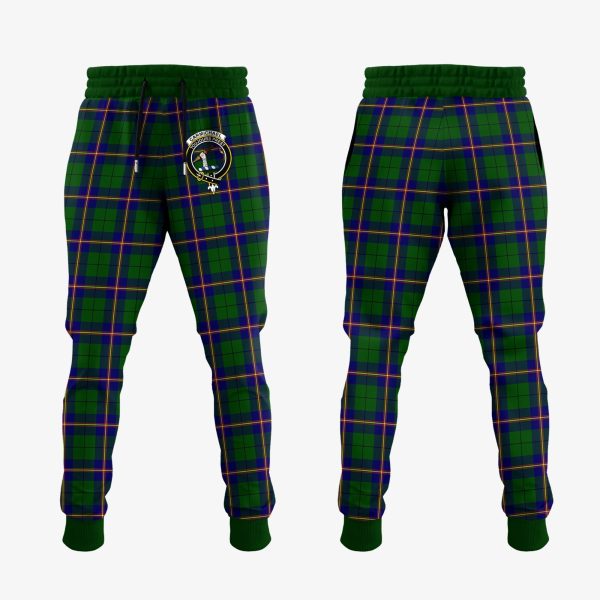 Carmichael Modern Tartan Crest Jogger Sweatpants Hot on Sale