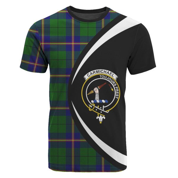 Carmichael Modern Tartan Crest T-shirt - Circle Style For Sale